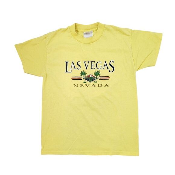3/$20 Vintage Hanes Yello Las Vegas Top Tee T-shirt Size: Youth M - Picture 1 of 5